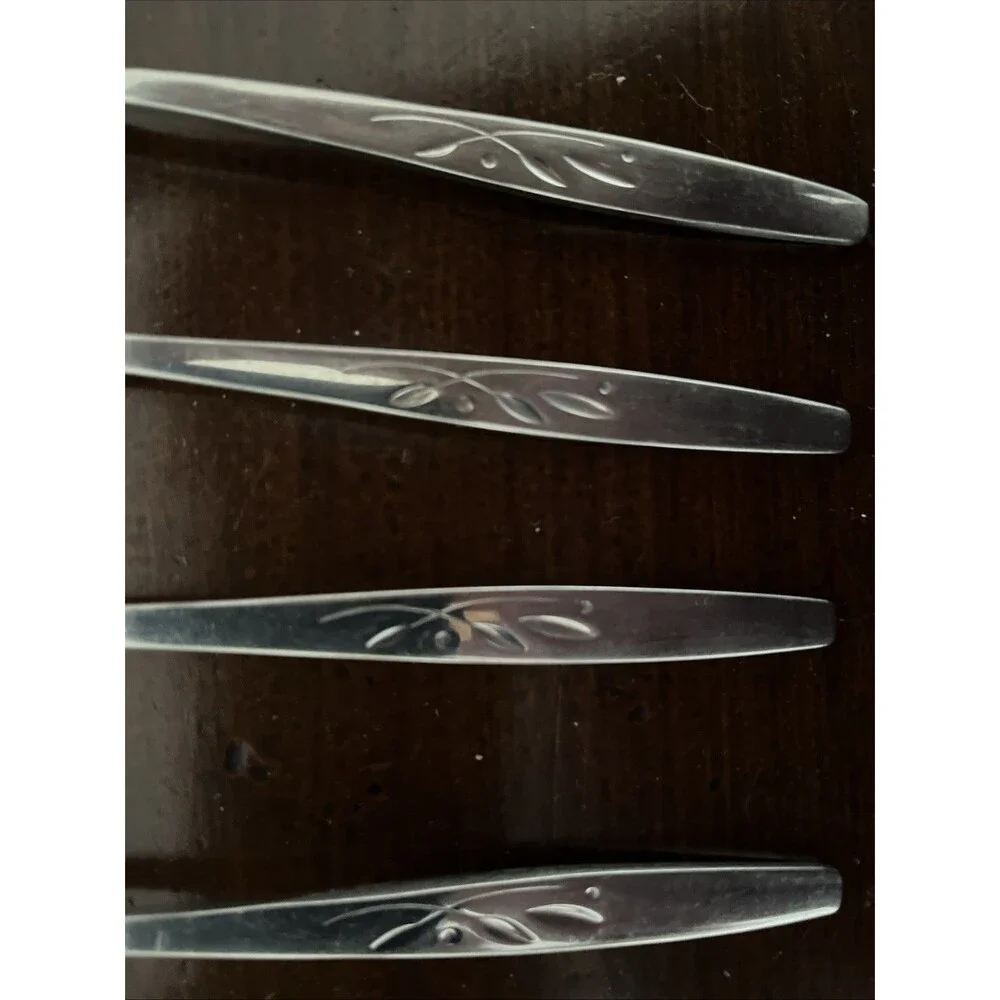 Oneida Will-O-Wisp Vintage Citrus Grapefruit Spoon Stainless Steel Set Of 4